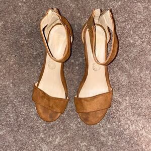 Camel color ankle heels - size 7.5